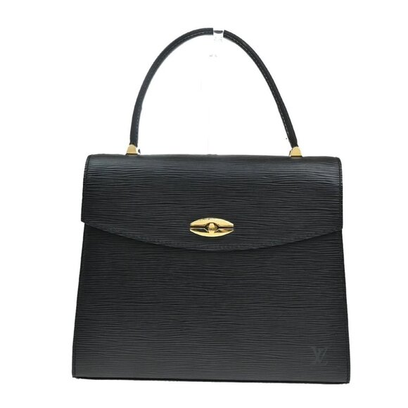 LOUIS VUITTON Logo Malesherbes Hand Bag Epi Leather Black France - Picture 1 of 16